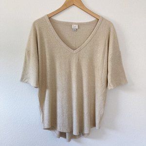 A New Day Ribbed V-Neck Caftan Sleeve T-Shirt L